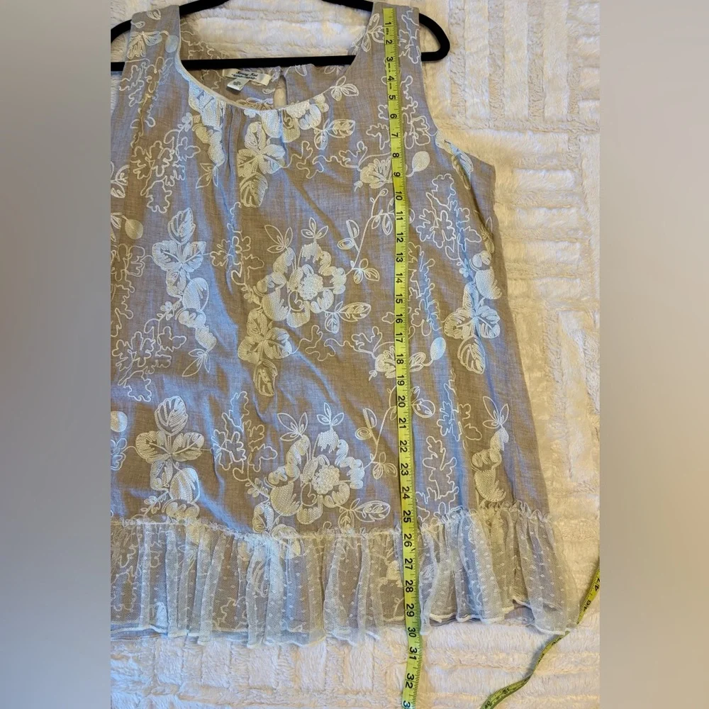 Krazy Kat Tan Ruffled Sleeveless Blouse - Picture 7 of 7